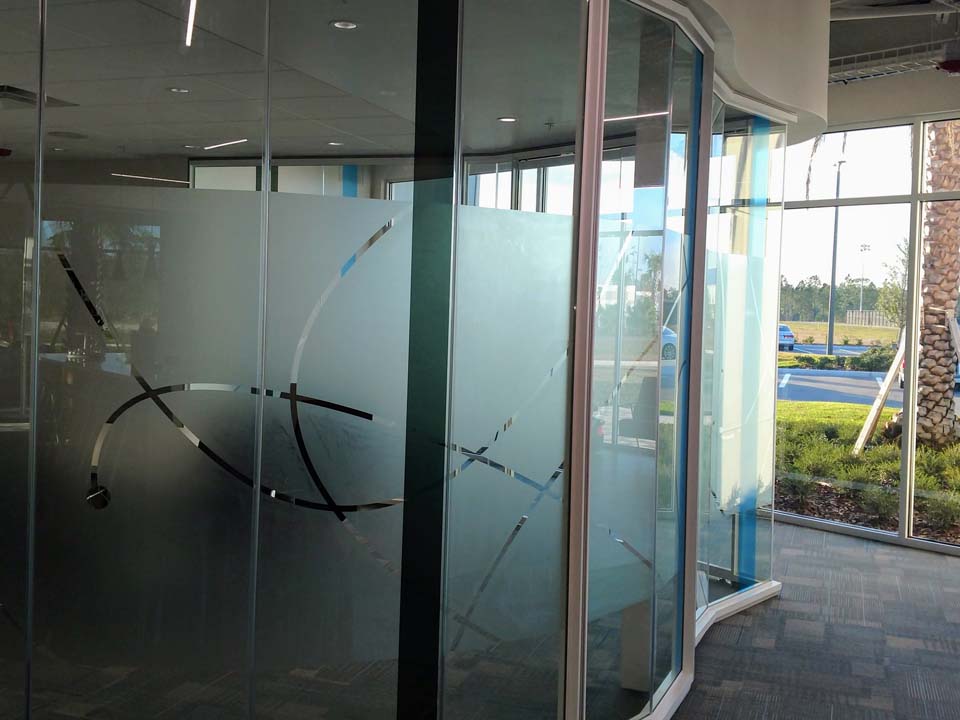 A selection of decorative glass options for a building project in Newcastle, Australia