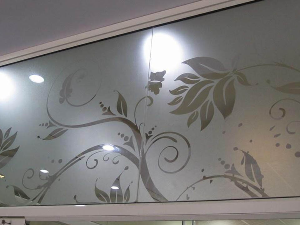 A display of decorative glass products from a supplier in Newcastle, Australia